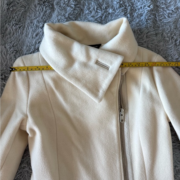 Mackage Nori Cream Wool Cashmere Long Coat with Leather Belt - Picture 3 of 16